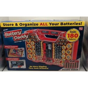 Battery Daddy Storage System Case Red 180 Battery Organizer with Tester New